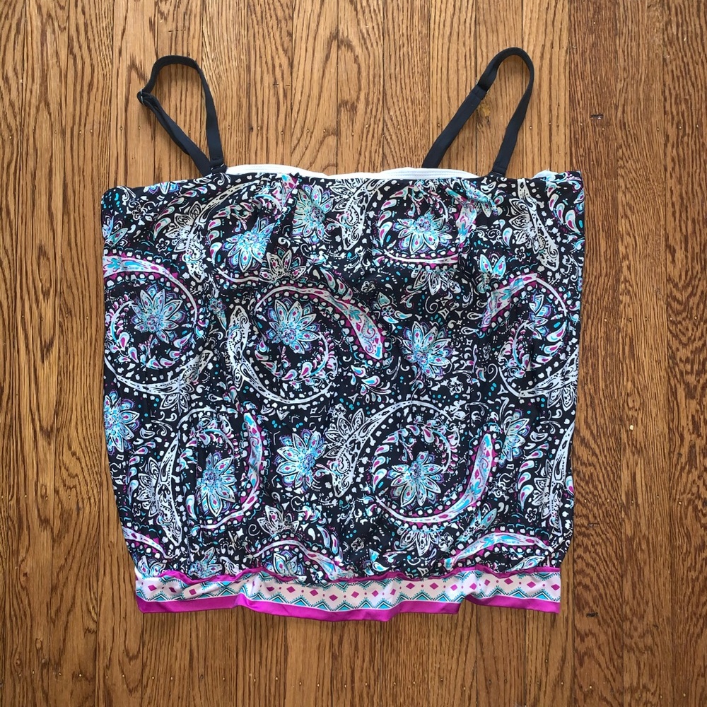 Plus Size Blouson Tankini Top